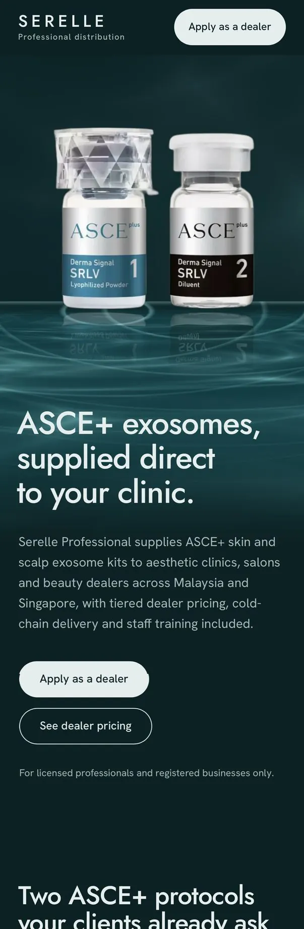 Beauty distributor mobile page