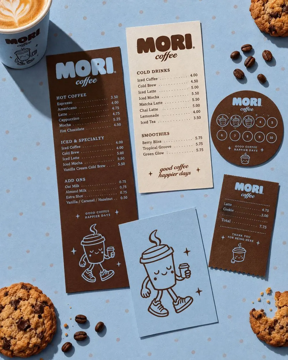 Café brand Menus & loyalty card