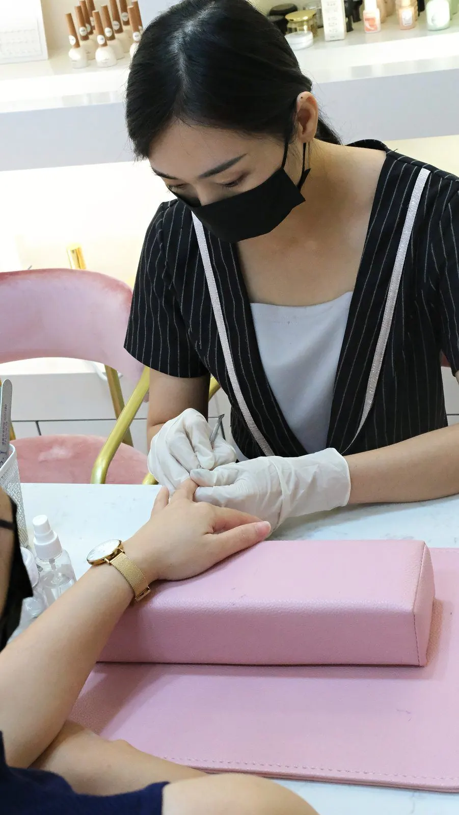Close-up of a manicure