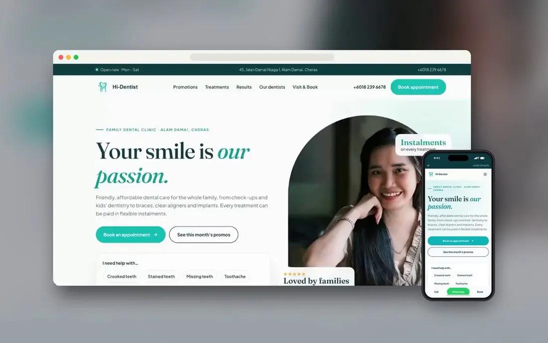 Dental clinic website