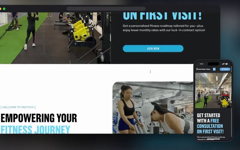 Gym website design project