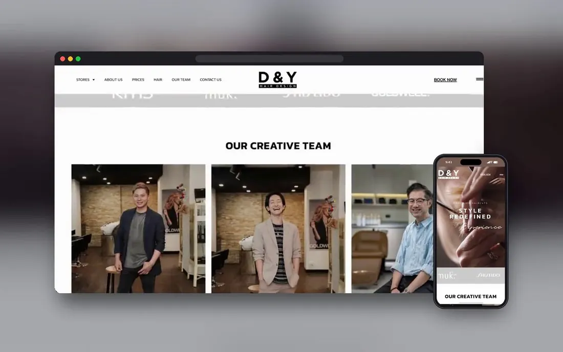 Hair salon website