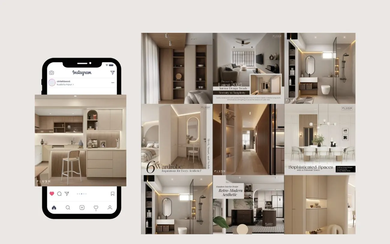 Interior portfolio Instagram feed
