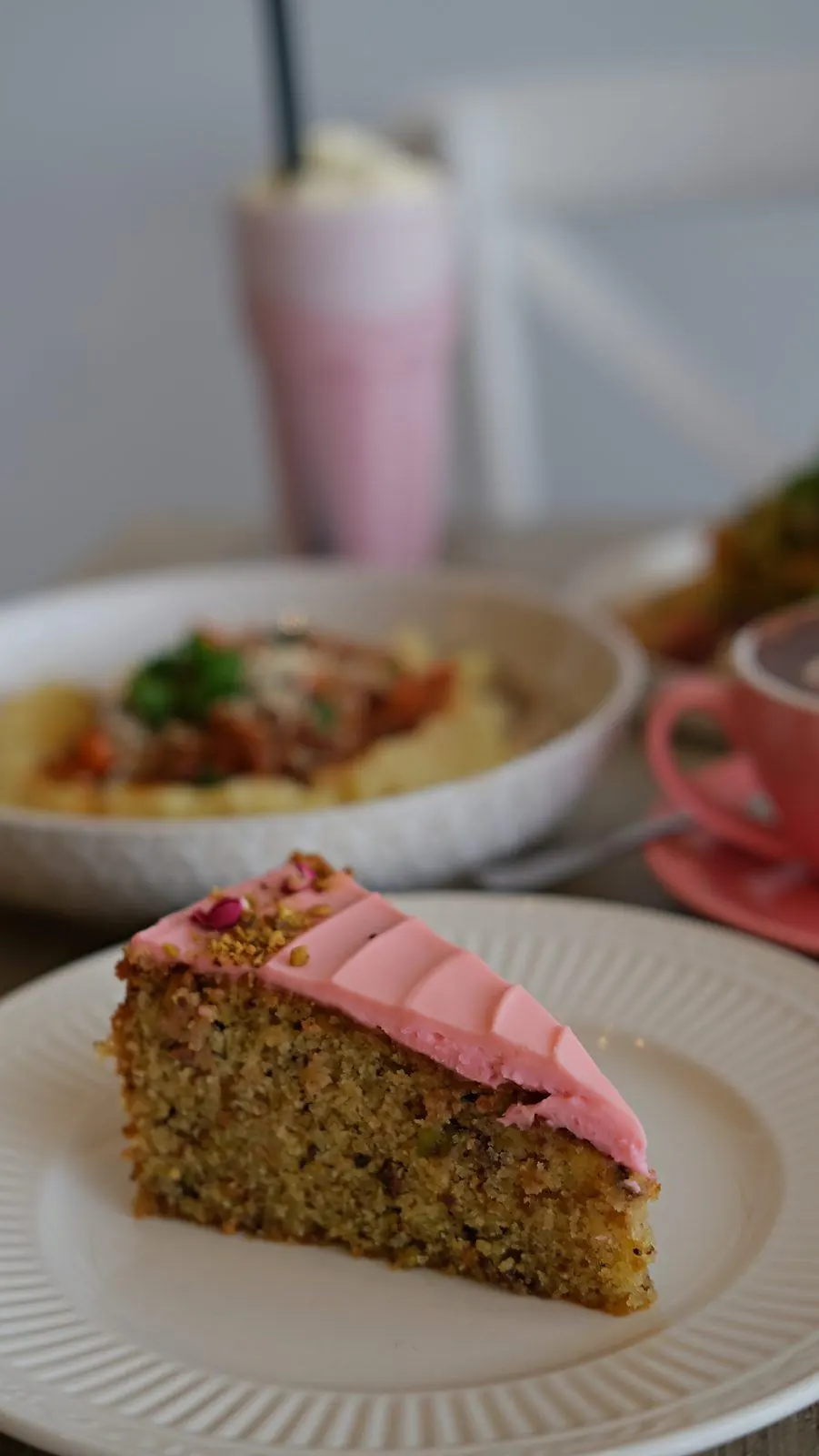 Rose pistachio cake