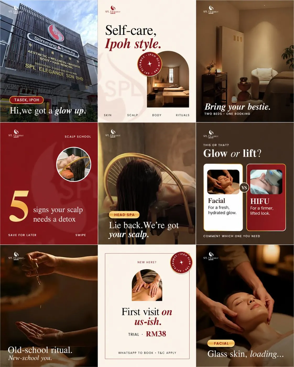Spa rebrand Instagram feed