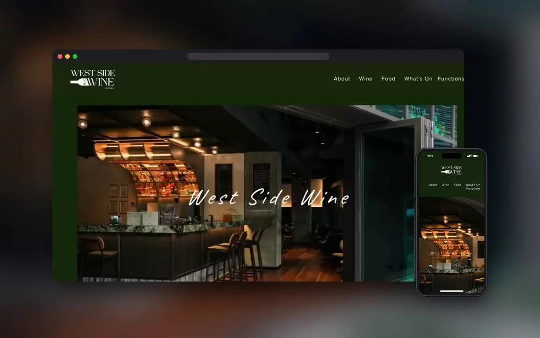 Wine bar website