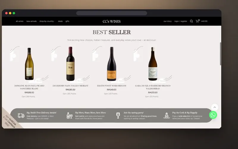 Wine shop website design project